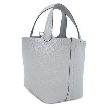 エルメス Hermes ピコタンロック 18 PM グリパンタン トリヨンクレマンス ハンドバッグ シルバー金具 新品 未使用 グレー 2025年製