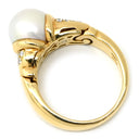 ブルガリ BVLGARI ガンチョリング パールホワイト×イエローゴールド K18YG ダイヤモンド パール リング 指輪 Au750 YG 18K 18金 ダイヤ 真珠 パール 白 9号