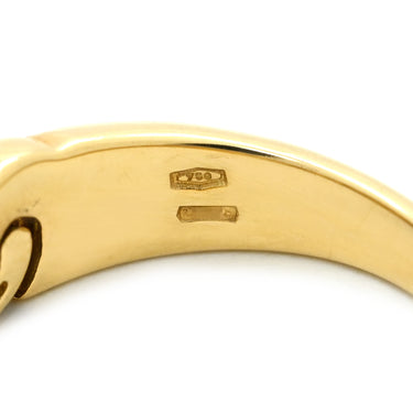 ブルガリ BVLGARI ガンチョリング パールホワイト×イエローゴールド K18YG ダイヤモンド パール リング 指輪 Au750 YG 18K 18金 ダイヤ 真珠 パール 白 9号