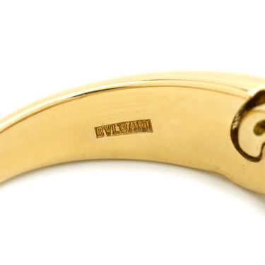 ブルガリ BVLGARI ガンチョリング パールホワイト×イエローゴールド K18YG ダイヤモンド パール リング 指輪 Au750 YG 18K 18金 ダイヤ 真珠 パール 白 9号