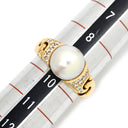ブルガリ BVLGARI ガンチョリング パールホワイト×イエローゴールド K18YG ダイヤモンド パール リング 指輪 Au750 YG 18K 18金 ダイヤ 真珠 パール 白 9号