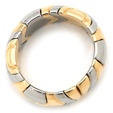 ブルガリ BVLGARI アルベアーレ イエローゴールド×シルバー K18YG ステンレス リング 指輪 18K 750 18金 K18YG×SS コンビ 9号