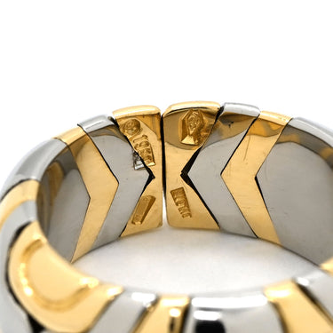 ブルガリ BVLGARI アルベアーレ イエローゴールド×シルバー K18YG ステンレス リング 指輪 18K 750 18金 K18YG×SS コンビ 9号