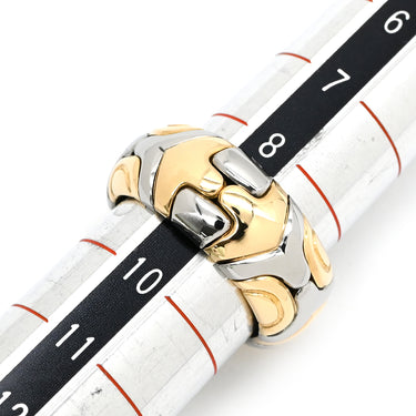 ブルガリ BVLGARI アルベアーレ イエローゴールド×シルバー K18YG ステンレス リング 指輪 18K 750 18金 K18YG×SS コンビ 9号