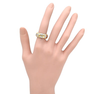 ブルガリ BVLGARI アルベアーレ イエローゴールド×シルバー K18YG ステンレス リング 指輪 18K 750 18金 K18YG×SS コンビ 9号