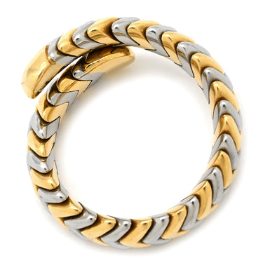 ブルガリ BVLGARI スピーガ イエローゴールド×シルバー K18YG ステンレス リング 指輪 スピガ スネーク 750 18K 18金 YG 14号