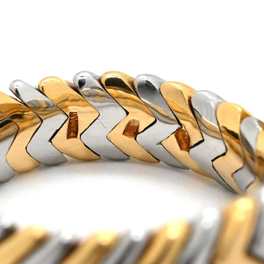 ブルガリ BVLGARI スピーガ イエローゴールド×シルバー K18YG ステンレス リング 指輪 スピガ スネーク 750 18K 18金 YG 14号