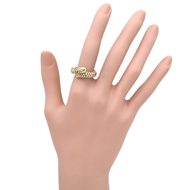 ブルガリ BVLGARI スピーガ イエローゴールド×シルバー K18YG ステンレス リング 指輪 スピガ スネーク 750 18K 18金 YG 14号