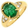 ヴァンクリーフアーペル Van Cleef & Arpels エメラルド ダイヤ グリーン×イエローゴールド K18YG ダイヤモンド リング 指輪 緑 オーバル 6Pダイヤ 18K 750 YG 9.5号
