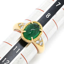 ヴァンクリーフアーペル Van Cleef & Arpels エメラルド ダイヤ グリーン×イエローゴールド K18YG ダイヤモンド リング 指輪 緑 オーバル 6Pダイヤ 18K 750 YG 9.5号