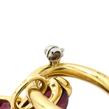 ポメラート Pomellato サ－クルブローチ クロスモチーフチャーム付き ピンク×イエローゴールド K18YG ピンクトルマリン ブローチ 18KT 750 十字架 ペンダントトップ ピンクトルマリン
