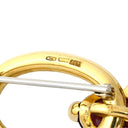 ポメラート Pomellato サ－クルブローチ クロスモチーフチャーム付き ピンク×イエローゴールド K18YG ピンクトルマリン ブローチ 18KT 750 十字架 ペンダントトップ ピンクトルマリン