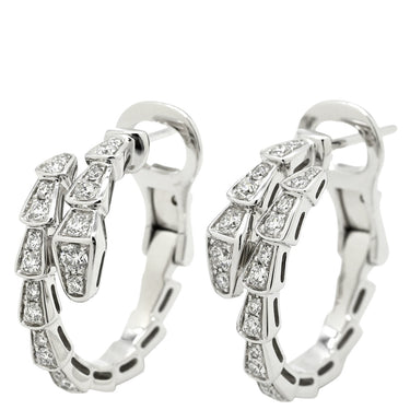 ブルガリ BVLGARI セルペンティ ヴァイパー ダイヤ 358360 ホワイトゴールド K18WG ダイヤモンド ピアス 750 18K WG パヴェ