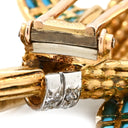 ブシュロン BOUCHERON アヒルモチーフ ヴィンテージ レッド×ブルー×イエローゴールド×ホワイトゴール K18YG K18WG ルビー ターコイズ ダイヤモンド ブローチ 赤 ブルー Au750 18K YG WG ルビー ターコイズ ダイヤ