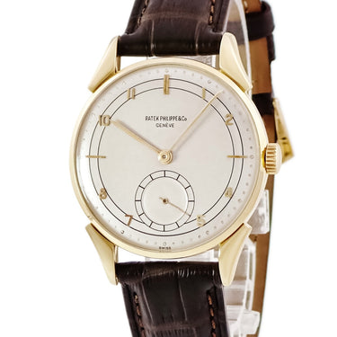 腕時計 パテックフィリップ PATEK PHILIPPE カラトラバ 1582 手巻き メンズ OH済 K18YG無垢 シルバー スモールセコンド ヴィンテージ