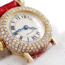 腕時計 カルティエ Cartier ミニ ディアボロ W1511556 クオーツ レディース K18YG無垢 ダイヤ ラウンド 青針 ローマン