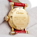 腕時計 カルティエ Cartier ミニ ディアボロ W1511556 クオーツ レディース K18YG無垢 ダイヤ ラウンド 青針 ローマン