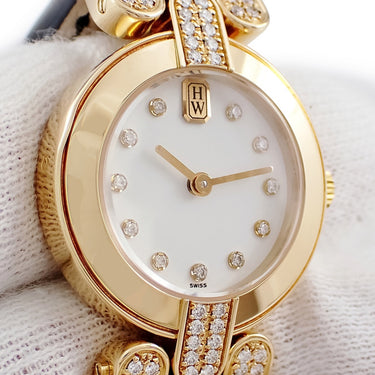 腕時計 ハリーウィンストン Harry Winston プルミエール クオーツ レディース K18YG無垢 ダイヤモンド ラウンド