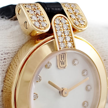 腕時計 ハリーウィンストン Harry Winston プルミエール クオーツ レディース K18YG無垢 ダイヤモンド ラウンド