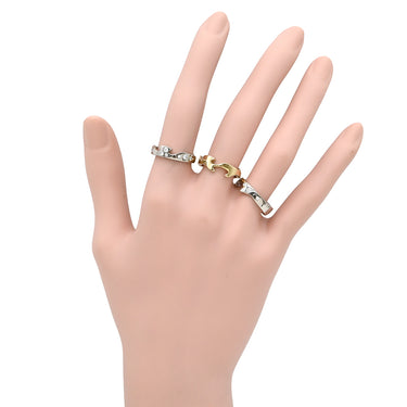 ジョージジェンセン Georg Jensen フュージョン 3連 ダイヤ ホワイトゴールド×イエローゴールド K18WG K18YG ダイヤモンド #49(JP9) リング 指輪 18K 18金 750 WG YG 3重 パズル 10号