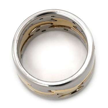 ジョージジェンセン Georg Jensen フュージョン 3連 ダイヤ ホワイトゴールド×イエローゴールド K18WG K18YG ダイヤモンド #49(JP9) リング 指輪 18K 18金 750 WG YG 3重 パズル 10号