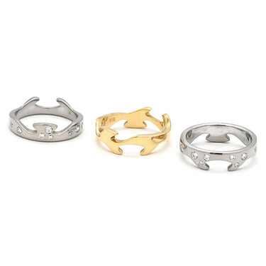ジョージジェンセン Georg Jensen フュージョン 3連 ダイヤ ホワイトゴールド×イエローゴールド K18WG K18YG ダイヤモンド #49(JP9) リング 指輪 18K 18金 750 WG YG 3重 パズル 10号