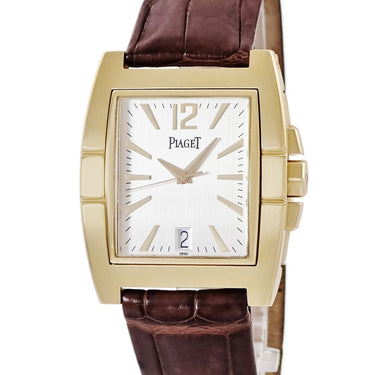 腕時計 ピアジェ PIAGET アップストリーム 27000 自動巻き メンズ K18YG無垢 トノー シルバー デイト バー アラビア
