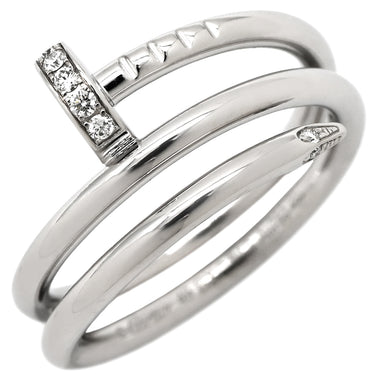 カルティエ Cartier ジュストアンクル ダブル ダイヤ B4211000 ホワイトゴールド K18WG ダイヤモンド #49(JP9) リング 指輪 18K 750 WG 9号