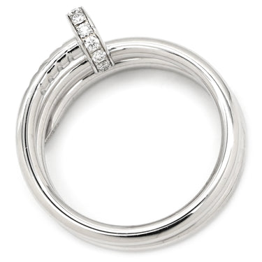 カルティエ Cartier ジュストアンクル ダブル ダイヤ B4211000 ホワイトゴールド K18WG ダイヤモンド #49(JP9) リング 指輪 18K 750 WG 9号