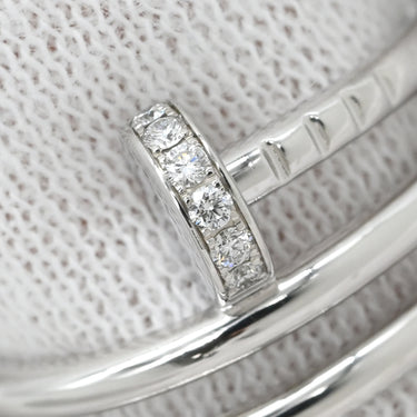 カルティエ Cartier ジュストアンクル ダブル ダイヤ B4211000 ホワイトゴールド K18WG ダイヤモンド #49(JP9) リング 指輪 18K 750 WG 9号