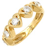 ヴァンクリーフアーペル Van Cleef & Arpels ハート ダイヤ イエローゴールド K18YG ダイヤモンド リング 指輪 750 18K 一列 1文字 11号