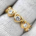 ヴァンクリーフアーペル Van Cleef & Arpels ハート ダイヤ イエローゴールド K18YG ダイヤモンド リング 指輪 750 18K 一列 1文字 11号