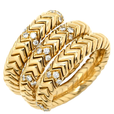 ブルガリ BVLGARI スピーガ ダイヤリング イエローゴールド K18YG ダイヤモンド リング 指輪 スピガ スネーク 750 18K 18金 YG 14号