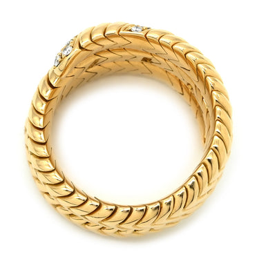 ブルガリ BVLGARI スピーガ ダイヤリング イエローゴールド K18YG ダイヤモンド リング 指輪 スピガ スネーク 750 18K 18金 YG 14号