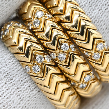 ブルガリ BVLGARI スピーガ ダイヤリング イエローゴールド K18YG ダイヤモンド リング 指輪 スピガ スネーク 750 18K 18金 YG 14号