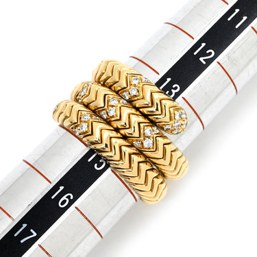ブルガリ BVLGARI スピーガ ダイヤリング イエローゴールド K18YG ダイヤモンド リング 指輪 スピガ スネーク 750 18K 18金 YG 14号