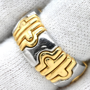 ブルガリ BVLGARI パレンテシ リング イエローゴールド×シルバー K18YG ステンレス リング 指輪 18K 750 18金 K18YG×SS コンビ 9号
