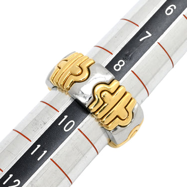 ブルガリ BVLGARI パレンテシ リング イエローゴールド×シルバー K18YG ステンレス リング 指輪 18K 750 18金 K18YG×SS コンビ 9号