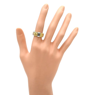 ブルガリ BVLGARI パレンテシ リング イエローゴールド×シルバー K18YG ステンレス リング 指輪 18K 750 18金 K18YG×SS コンビ 9号