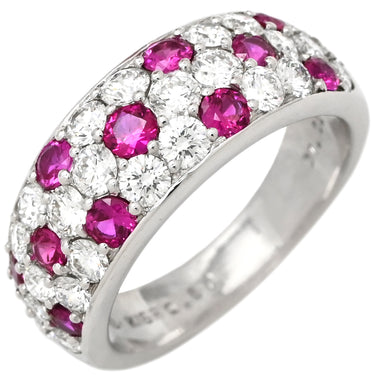 ミキモト MIKIMOTO ルビー ダイヤモンド レッド×ホワイトゴールド K18WG ダイヤモンド ルビー リング 指輪 MIKIMOTO 赤 レッド Au750 18K 18金 パヴェ ワイド 幅広 8.5号