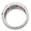 ミキモト MIKIMOTO ルビー ダイヤモンド レッド×ホワイトゴールド K18WG ダイヤモンド ルビー リング 指輪 MIKIMOTO 赤 レッド Au750 18K 18金 パヴェ ワイド 幅広 8.5号