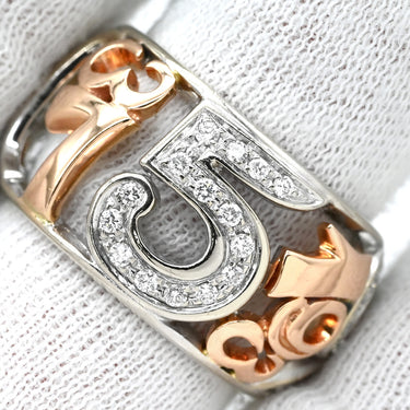 フランクミュラー FRANCK MULLER タリスマン ピンクゴールド×ホワイトゴールド K18PG K18WG ダイヤモンド リング 指輪 18K 750 数字 ダイヤモンド お守り 20号