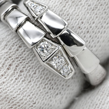 ブルガリ BVLGARI セルペンティ ヴァイパー ダイヤ 360470 ホワイトゴールド K18WG ダイヤモンド #54-56 リング 指輪 750AU 18金 WG シングルコイル 15号