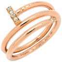 カルティエ Cartier ジュストアンクル ダブル ダイヤ B4210800 ピンクゴールド K18PG ダイヤモンド #50(JP10) リング 指輪 18K 750 PG 10号