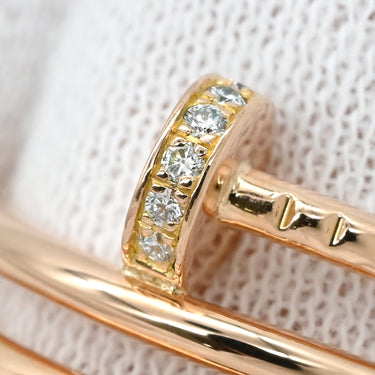 カルティエ Cartier ジュストアンクル ダブル ダイヤ B4210800 ピンクゴールド K18PG ダイヤモンド #50(JP10) リング 指輪 18K 750 PG 10号