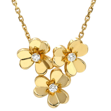 ヴァンクリーフアーペル Van Cleef & Arpels フリヴォル ペンダント 3フラワー ミニモデル VCARP2DU00 イエローゴールド K18YG ダイヤモンド ネックレス 18K ダイヤ VCA
