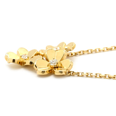 ヴァンクリーフアーペル Van Cleef & Arpels フリヴォル ペンダント 3フラワー ミニモデル VCARP2DU00 イエローゴールド K18YG ダイヤモンド ネックレス 18K ダイヤ VCA