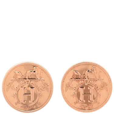 エルメス HERMES エクスリブリス TPM ローズゴールド K18PG ピアス ピンクゴールド Au750 18K PG