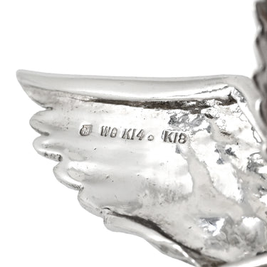 ミキモト MIKIMOTO 鳥モチーフ イエローゴールド×ホワイトゴールド K18YG K14WG オパール ダイヤ 色石 ブローチ MIKIMOTO 750YG 585WG ペンダントトップ