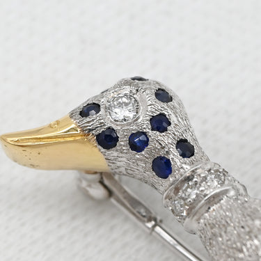 ミキモト MIKIMOTO 鳥モチーフ イエローゴールド×ホワイトゴールド K18YG K14WG オパール ダイヤ 色石 ブローチ MIKIMOTO 750YG 585WG ペンダントトップ